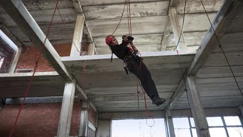 Working with carabiners Stock Footage 76315446