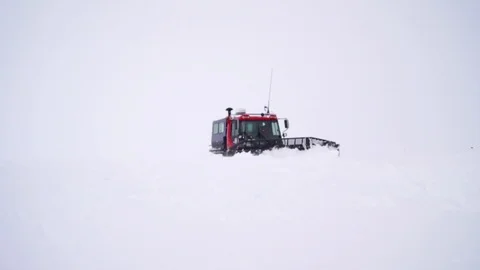 Working catepillar on the glacier Stock Footage 93230819