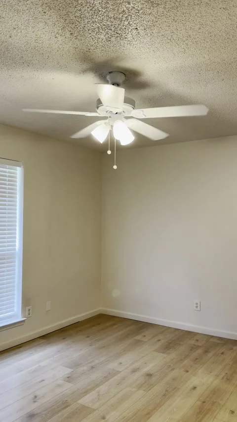 Working Ceiling Fan in Empty Room Interior Stock Footage 345844961