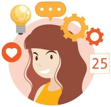 Working character flat design for web banner Stock Illustration