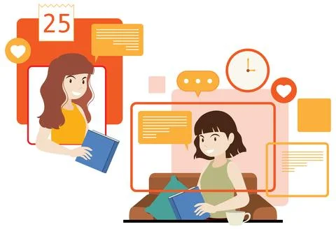 Working characters flat design for web banner Stock Illustration