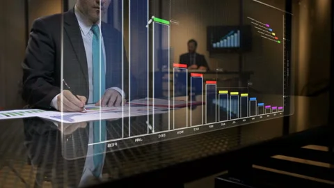  Working with Charts In Office  Stock Footage 210233121