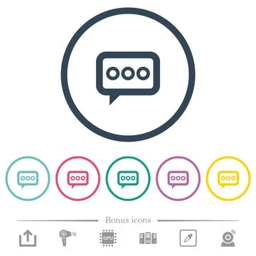 Working chat flat color icons in round outlines Stock Illustration