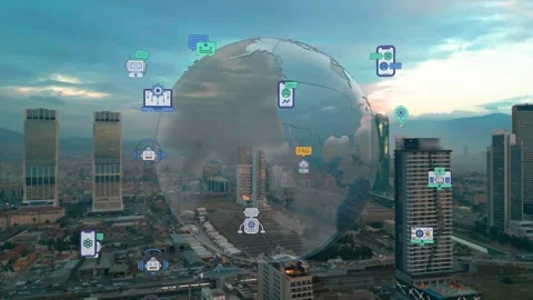 Working with chat gpt bot AI online, connecting with AI and using a chat GPT. IT Stock Footage 245481227