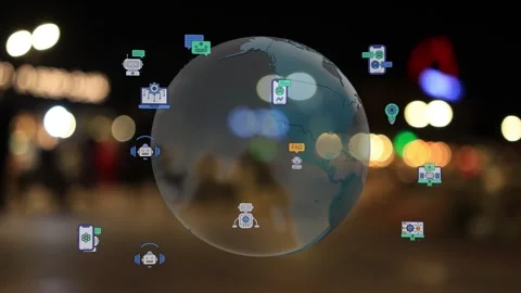 Working with chat gpt bot AI online, connecting with AI and using a chat GPT. IT Stock Footage 252940494