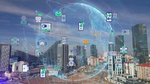 Working with chat gpt bot AI online, connecting with AI and using a chat GPT. IT Stock Footage 272438919