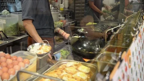 Working chef in a restaurant or hotel kitchen Stock Footage 71019351