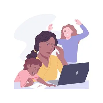 Working with children isolated cartoon vector illustrations. イラスト素材