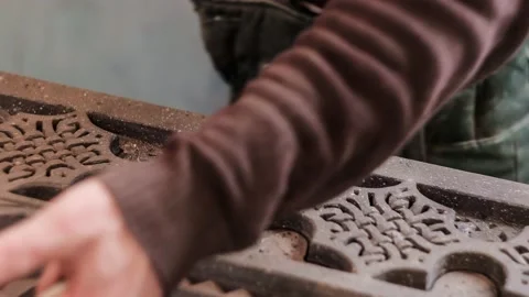 Working a chisel with a khachkar, time lapse Video stock 142587761