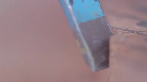 Working a chisel with a stone Video stock 142379221
