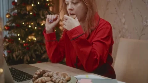 Working Christmas Eve Stock Footage 283495957