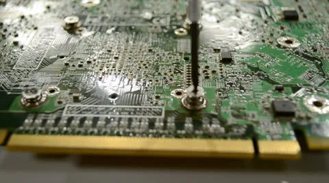 Working on circuit board Stock Footage 24184148