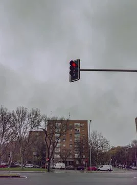 Working-class district on a cloudy day Stock Photos