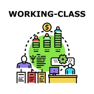 Working class people salary and career developing イラスト素材