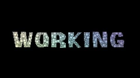 Working Class Pixelated Text Morphing Looping Squares With Glitch Effect Stock Footage 113882848