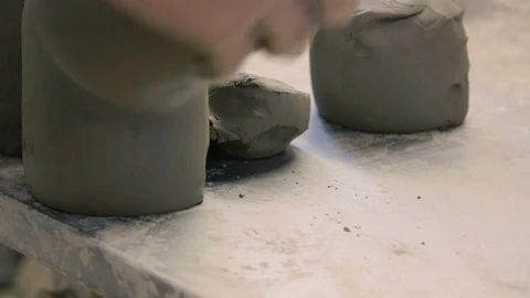 Working the clay Stock Footage 87031044