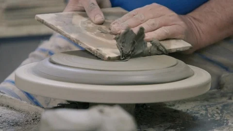 Working the clay Stock Footage 87031099