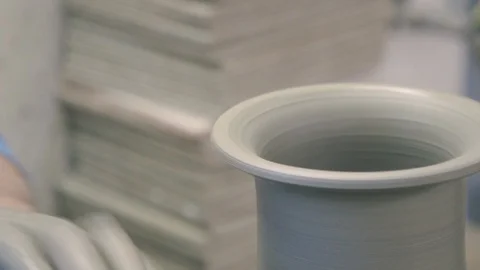 Working the clay with hands Stock Footage 87031254
