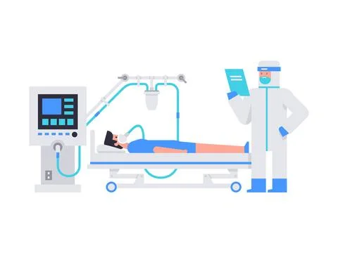 Working at clinic Stock Illustration