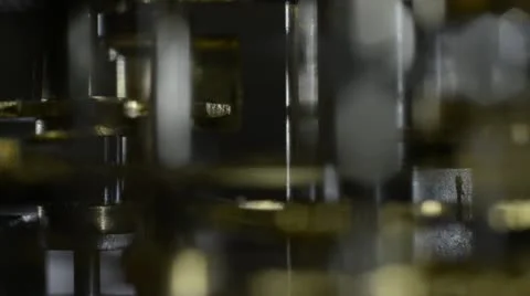 Working Clock Mechanism Stock Footage 22360716