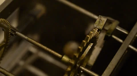 Working clock mechanism Stock Footage 22990317
