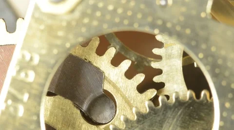 Working Clock Mechanism Stock Footage 48369932