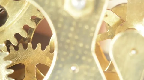 Working Clock Mechanism Stock Footage 48369974