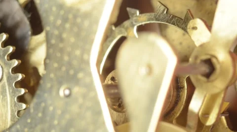 Working Clock Mechanism Stock Footage 48370016