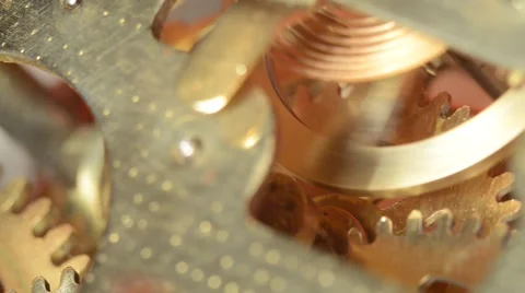 Working Clock Mechanism Stock Footage 48370142