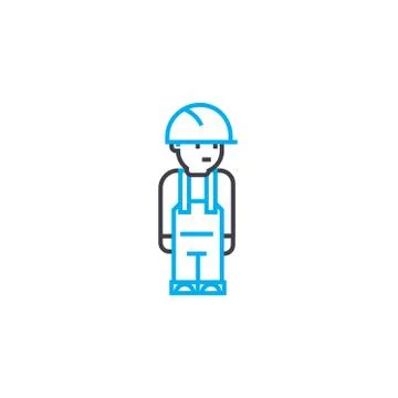 Working clothes vector thin line stroke icon. Working clothes outline Stock Illustration