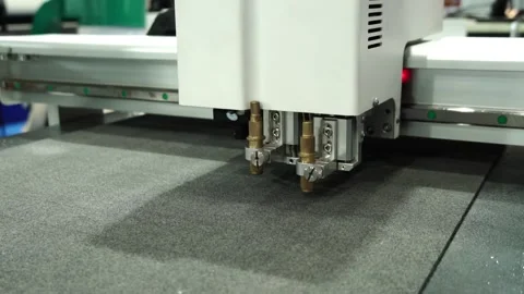 Working of cnc cutting machine. Acrylic sheet carving machine. Stock Footage 221495803