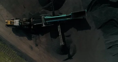 Working coal separating machine in the landfill Stock Footage 220631724