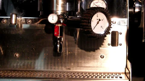 Working coffee machine, close-up Stock Footage 27473714