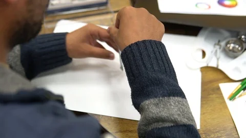 Working with compass Stock Footage 120604159