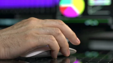 Working at computer close up shot Video stock 210437531