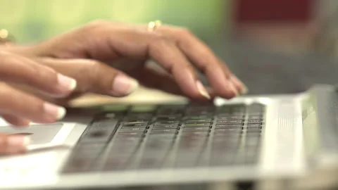 Working on Computer closeup of Keyboard Stock Footage 152947200