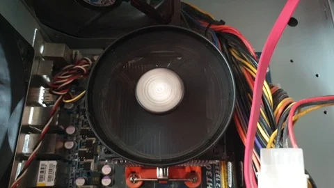 A working computer. Computer running without side cover. Stock Footage 107287141