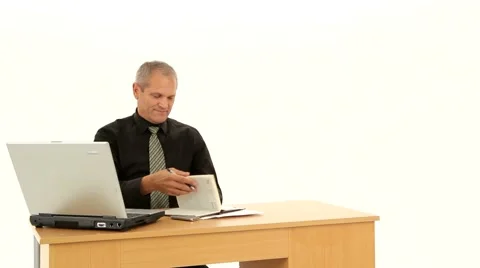 Working With A Computer Stock Footage 52522928