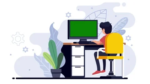 Working on computer Stock Footage 267184542