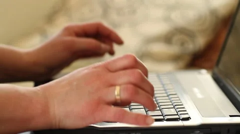 Working at the computer. Hands on the keyboard. Stock Footage 62592997