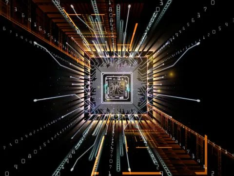 Working Computer Illustrazione stock