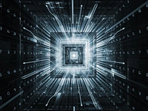 Working Computer Stock Illustration