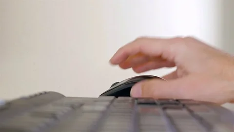 Working with computer mouse and keyboard Stock Footage 71326256