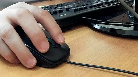 Working with a computer mouse Video stock 46053121