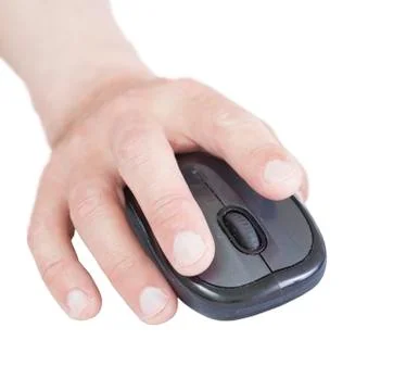Working with computer mouse. Stock Photos