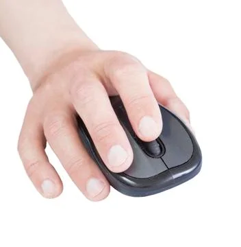 Working with computer mouse. Stock Photos