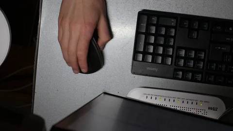 Working On A Computer Over Head Shot Stock Footage 86763729