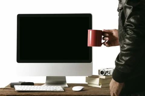 Working with computer Stock Photos