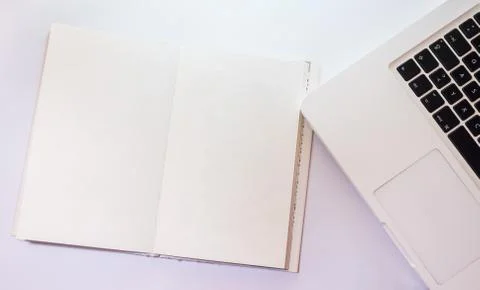 Working computer table Stock Photos