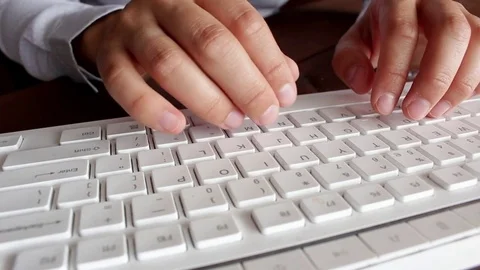 Working with computer, typing Stock Footage 76680543